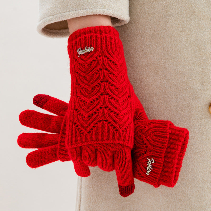 Letter-shaped heart-shaped plush gloves teemdrop