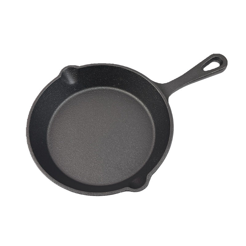 Traditional Cast Iron Flat Bottom Frying Pan teemdrop