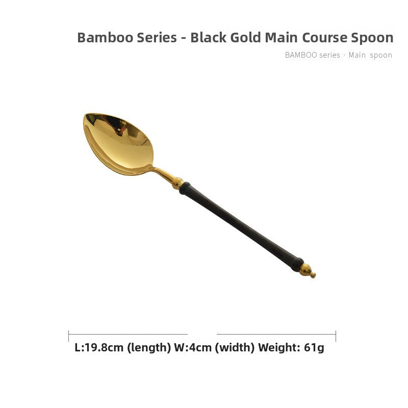 Black Gold Mirror Stainless Steel Cutlery Set
