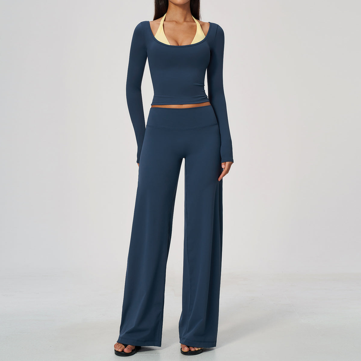 Women Colorblock Two Piece Sports Set