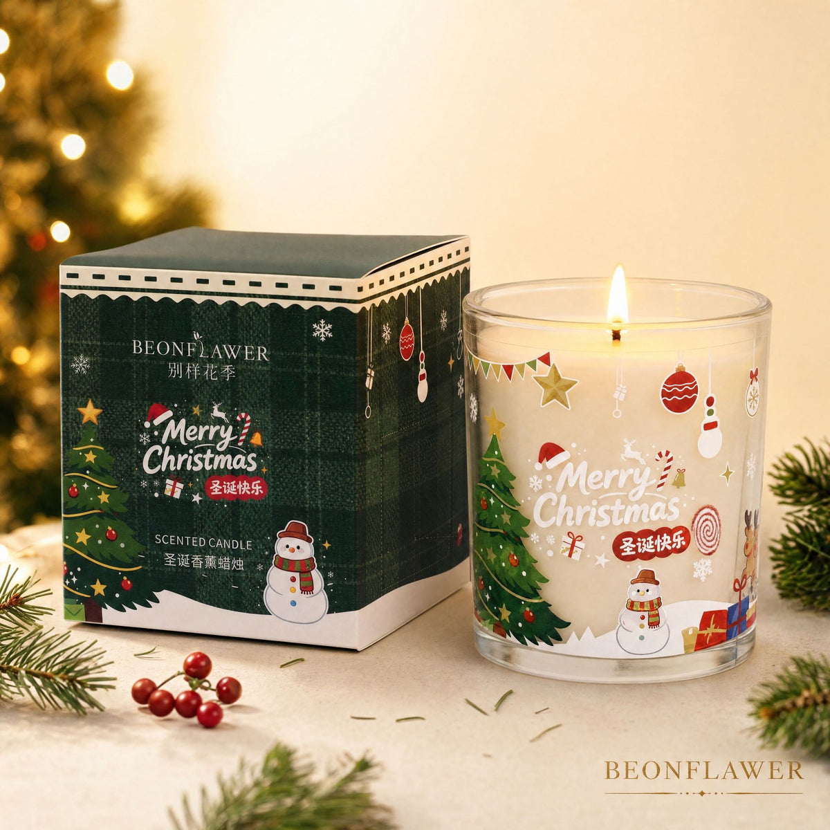 Fruit-Scented Soy Wax Aromatherapy Candle teemdrop