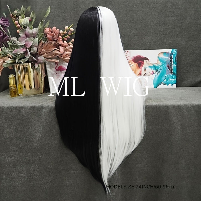 Women's Dual-Tone Long Straight Cosplay Wig