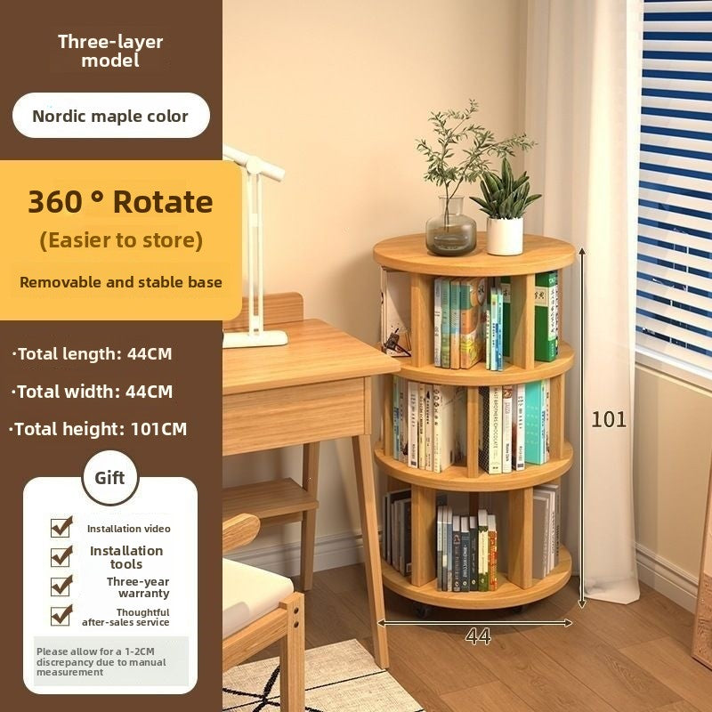 360-Degree Rotating Multi-Tier Bookshelf