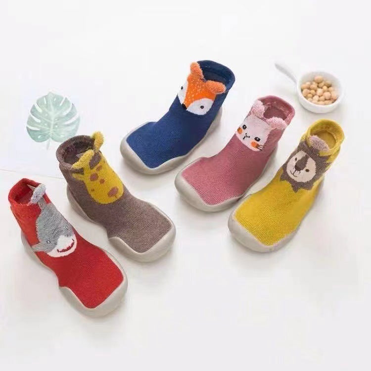 Cartoon Soft-Sole Cotton Baby Floor Socks Toddler Prewalker Shoes