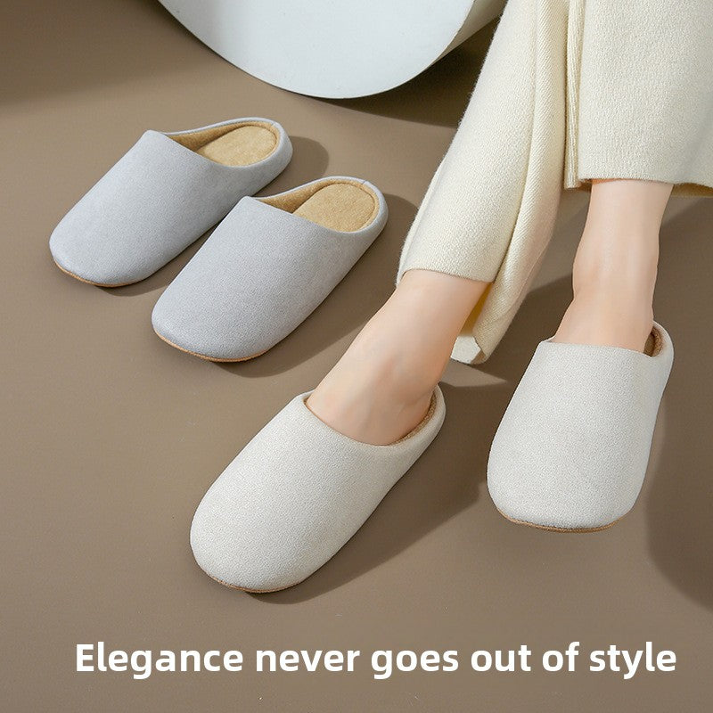 Unisex Soft Plush Indoor House Slippers Anti-Slip Fabric Closed Toe Home Footwear teemdrop