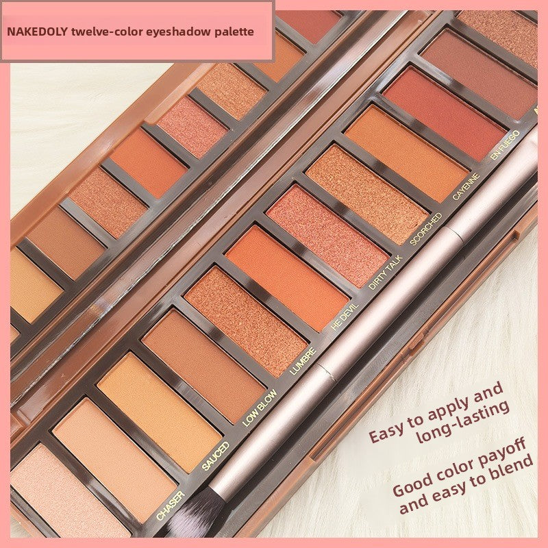 12-Color Earth Tone Matte Shimmer Eyeshadow Palette