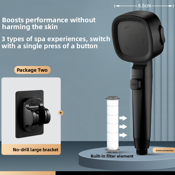 Pressure-enhanced shower head shower faucet set