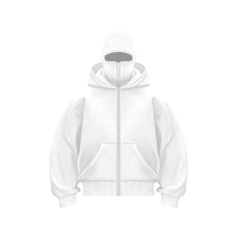Double-layer hooded zip-up sweatshirt teemdrop