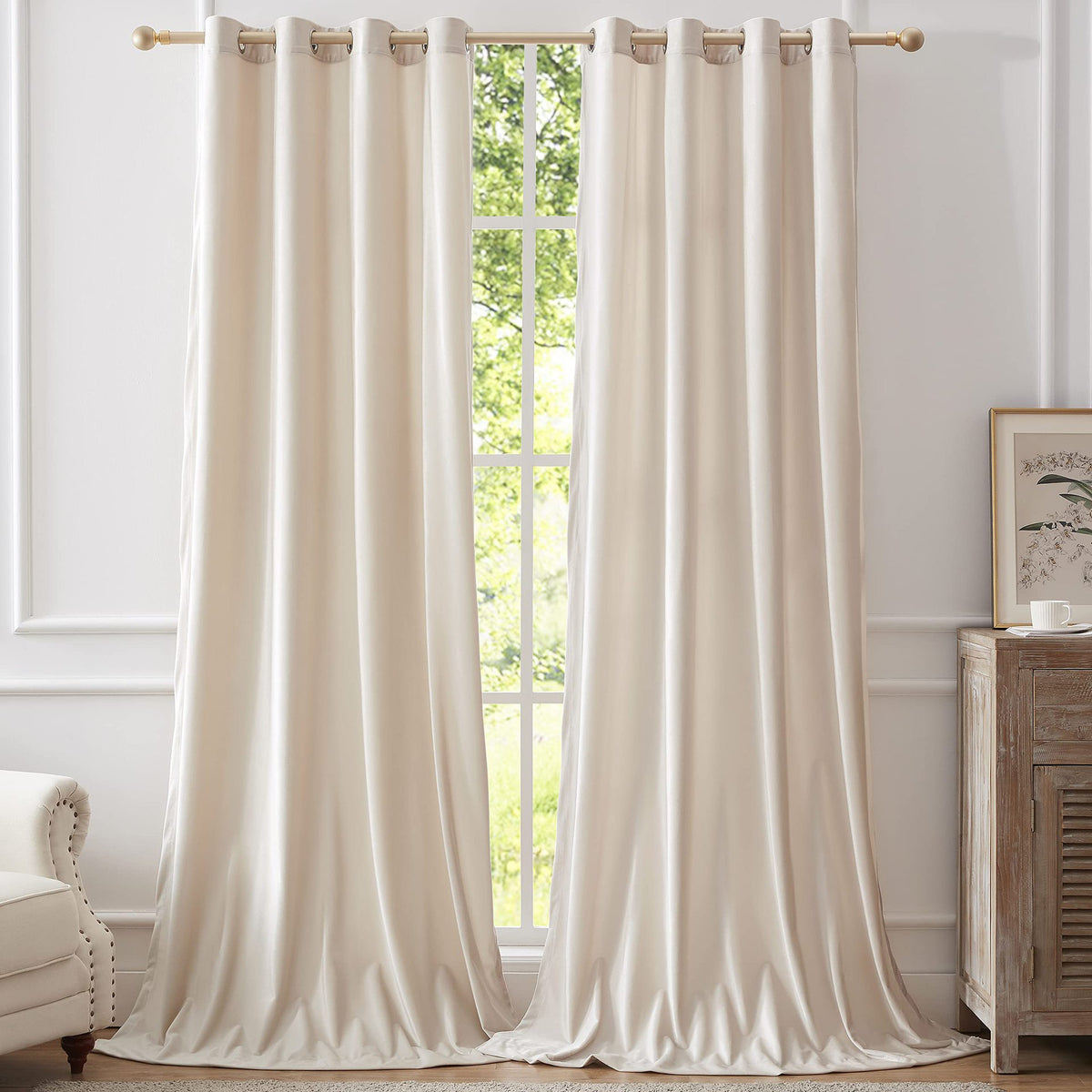 Solid Color Dutch Velvet Curtain Rod Pocket Ring Top High Shading Window Drapery teemdrop