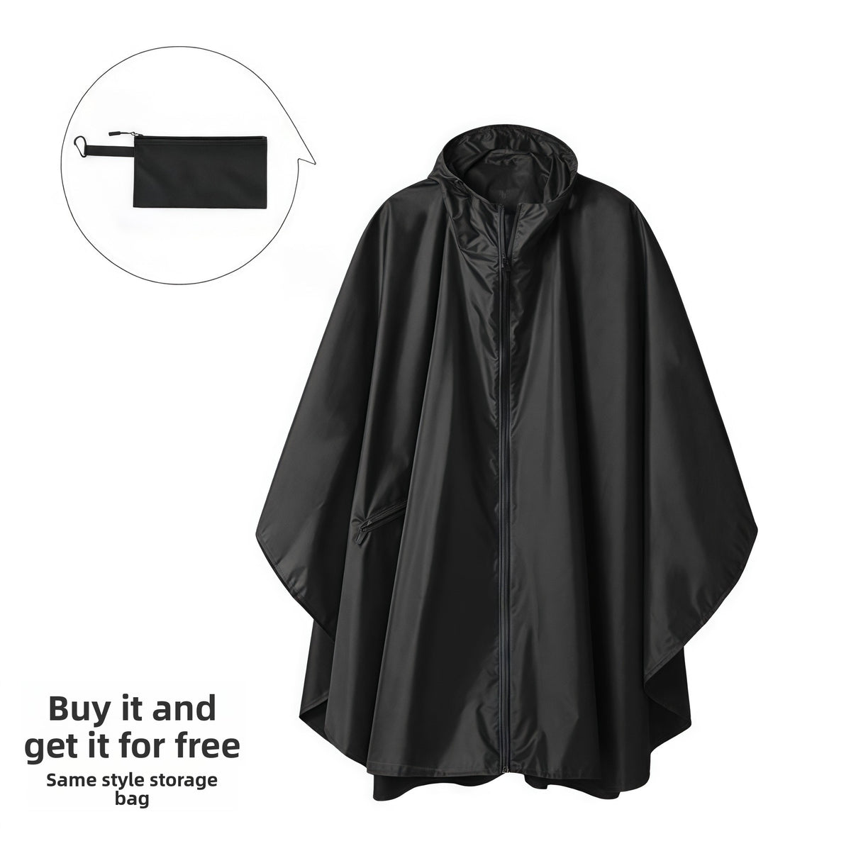 Fashionable cape raincoat for outdoor use teemdrop