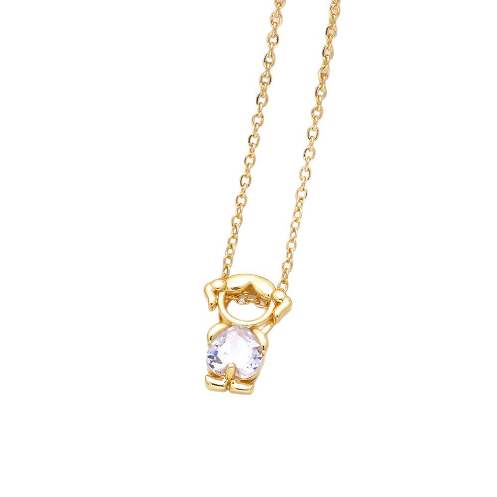 Hanging pendant necklace with hearts