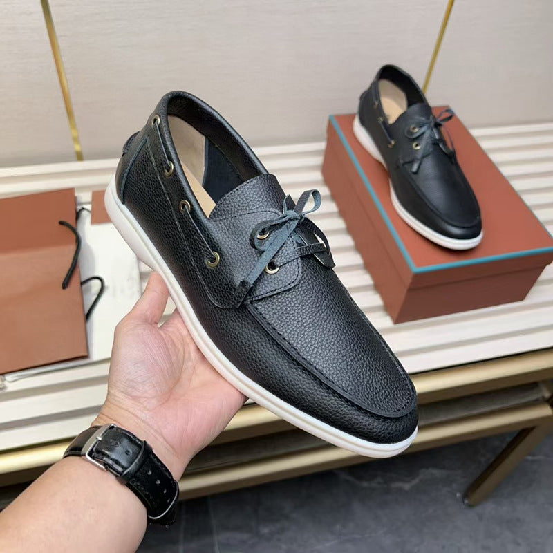 Casual Leather Shoes Simple All-match Fashion Men's Leather Loafers teemdrop