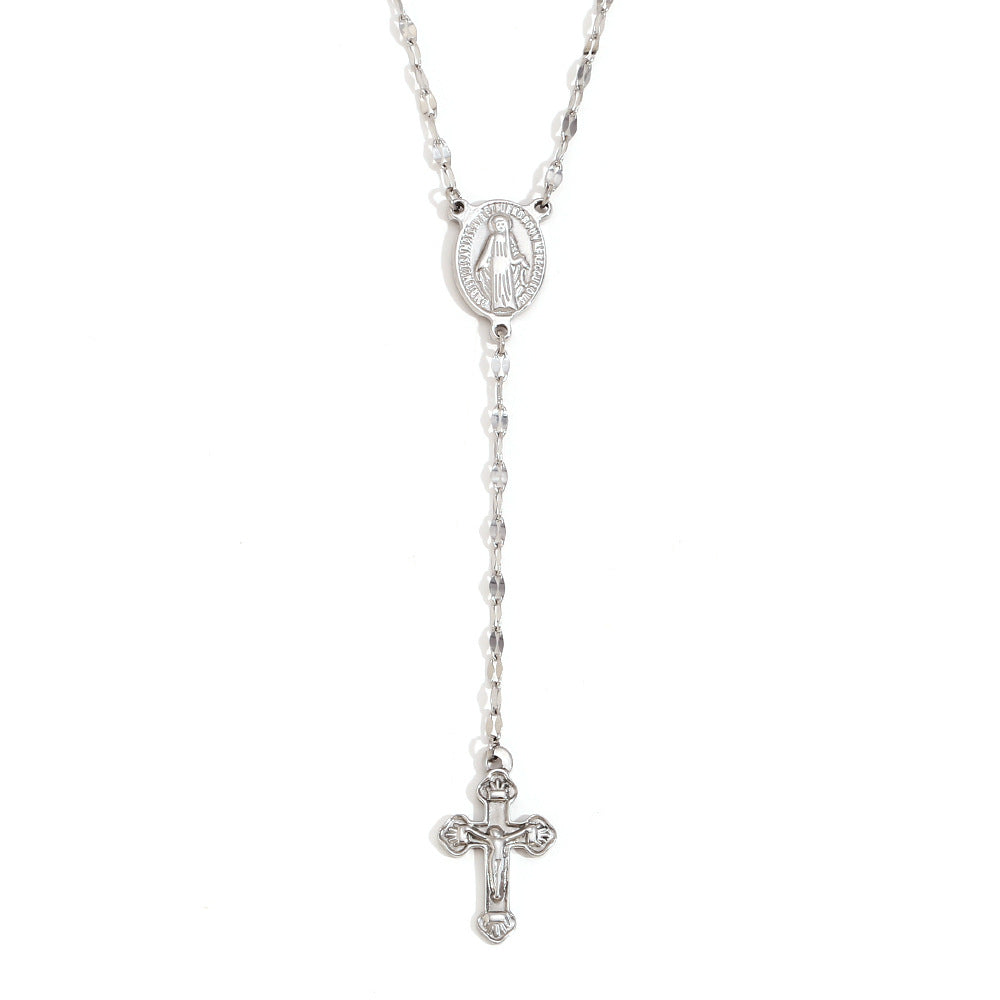 Women's Cross-shaped Lip Pendant Necklace