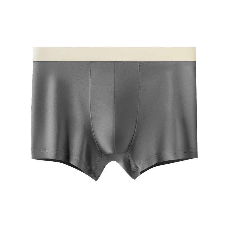Men's Modal Silk Lining Breathable Seamless Boxer Briefs