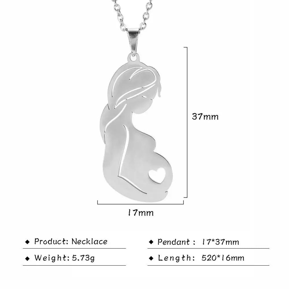 Mother and Baby Pendant Necklace