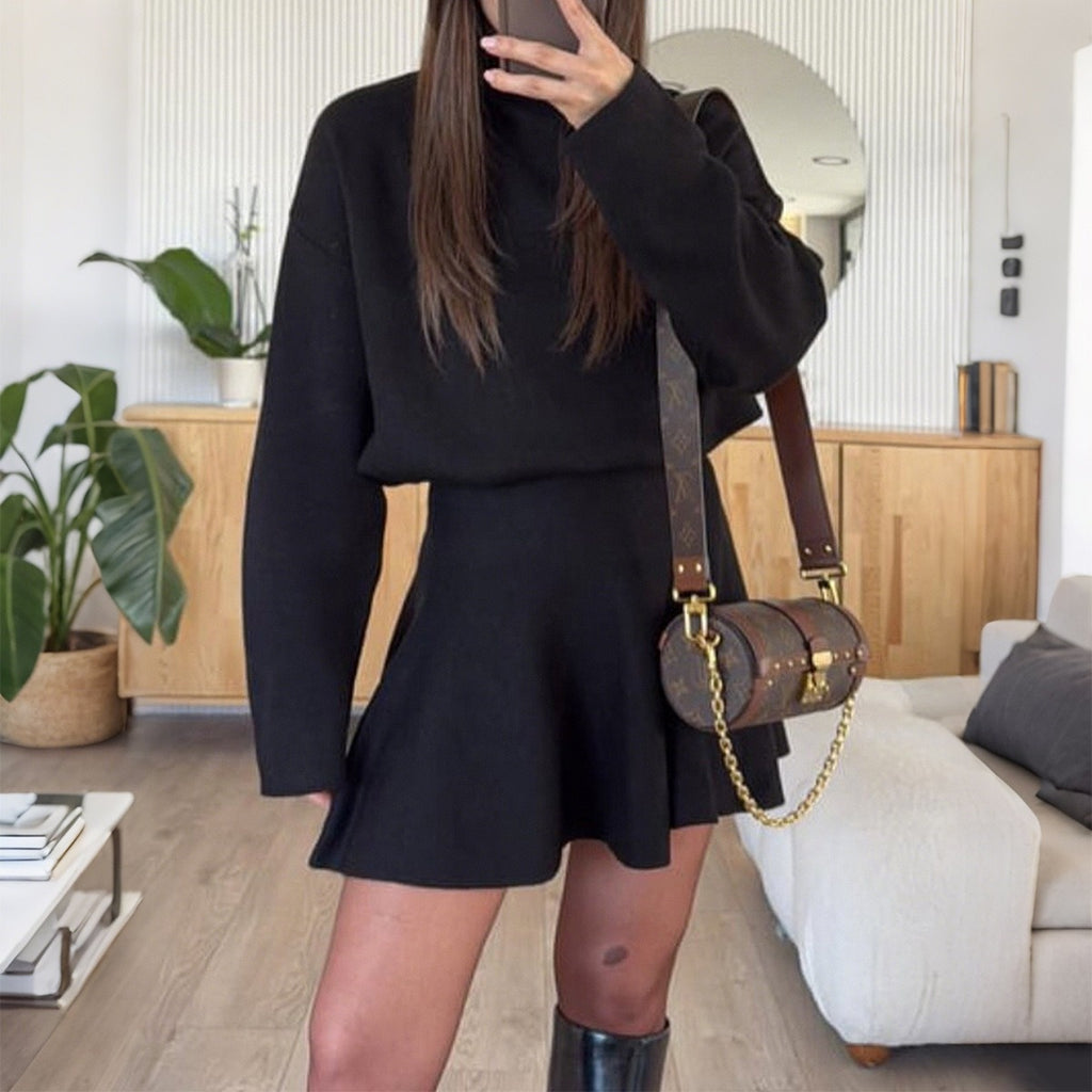 Elegant knitted two-piece sportswear set teemdrop