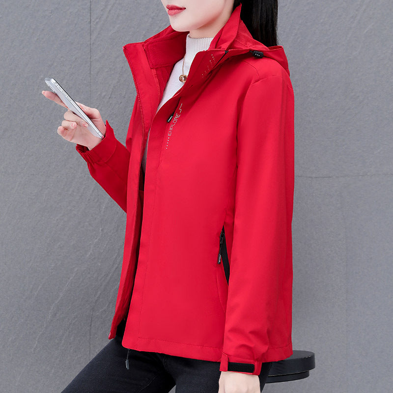 Women's Detachable Fleece-Lined Windproof Waterproof Outdoor Jacket teemdrop