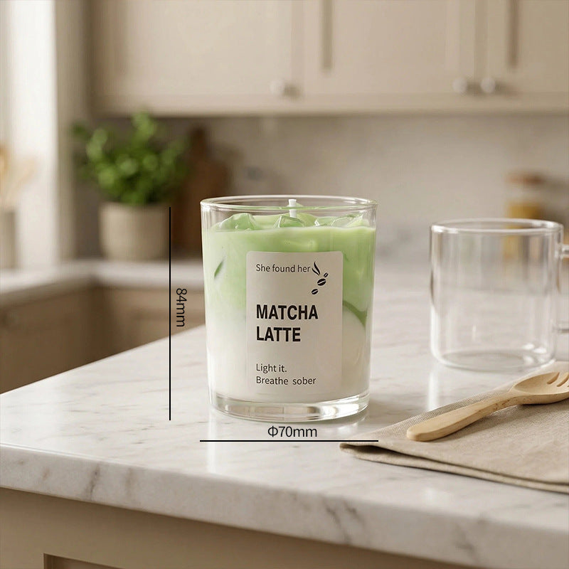 Creative Matcha Cup-Shaped Jelly Wax Scented Candle