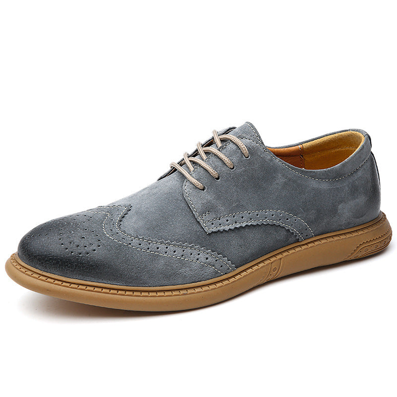 Men's Brogue Leather Casual Breathable Loafers Driving Shoes teemdrop