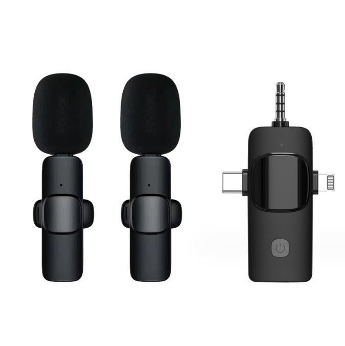 K15 3-in-1 Universal Wireless Lavalier Microphone with Noise Reduction for Live Streaming and Recording teemdrop