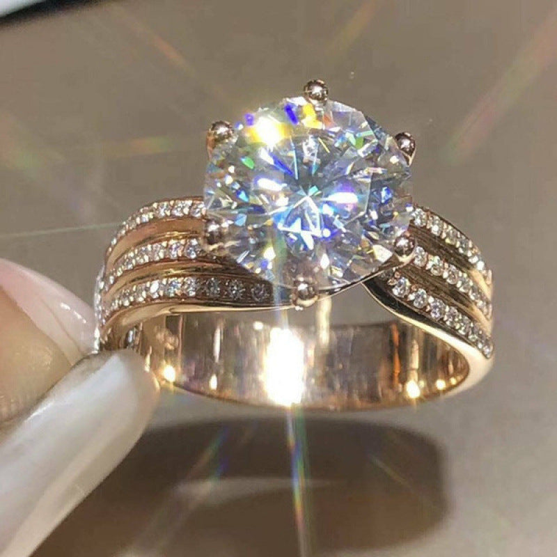Classic Geometric Full Diamond Ring