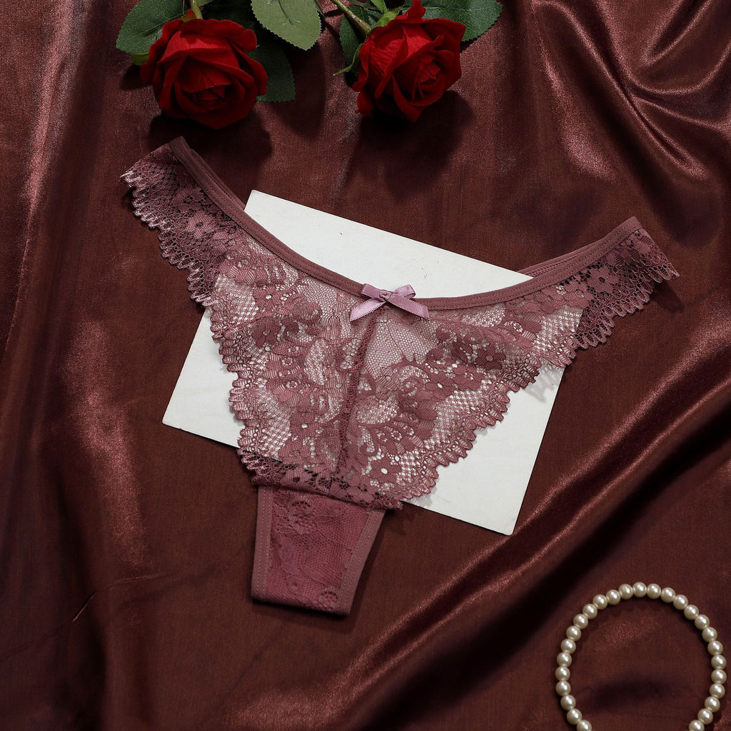 Lace Jacquard Womens Thong Underwear