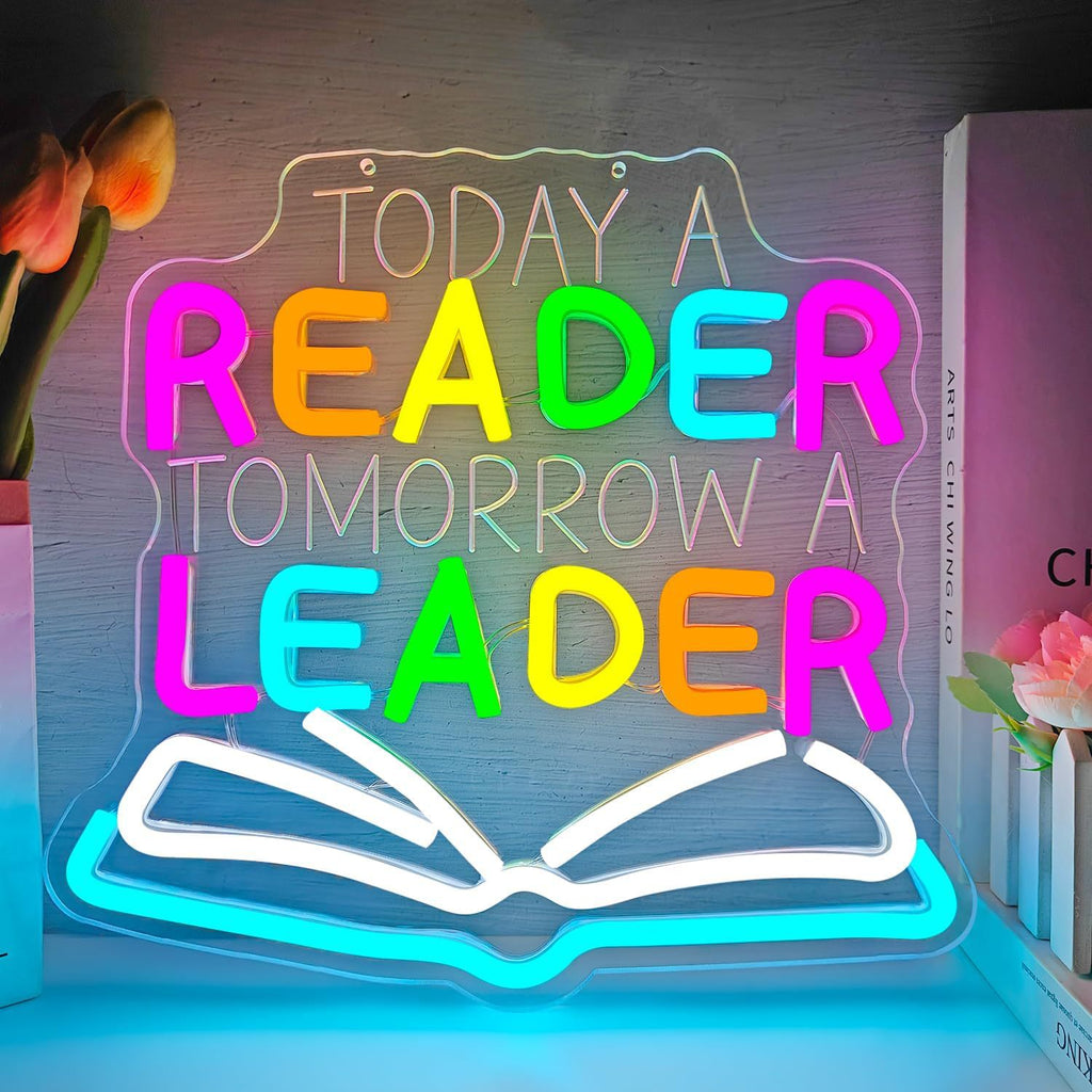 Dimmable LED Reading Neon Sign Wall Decor Light teemdrop