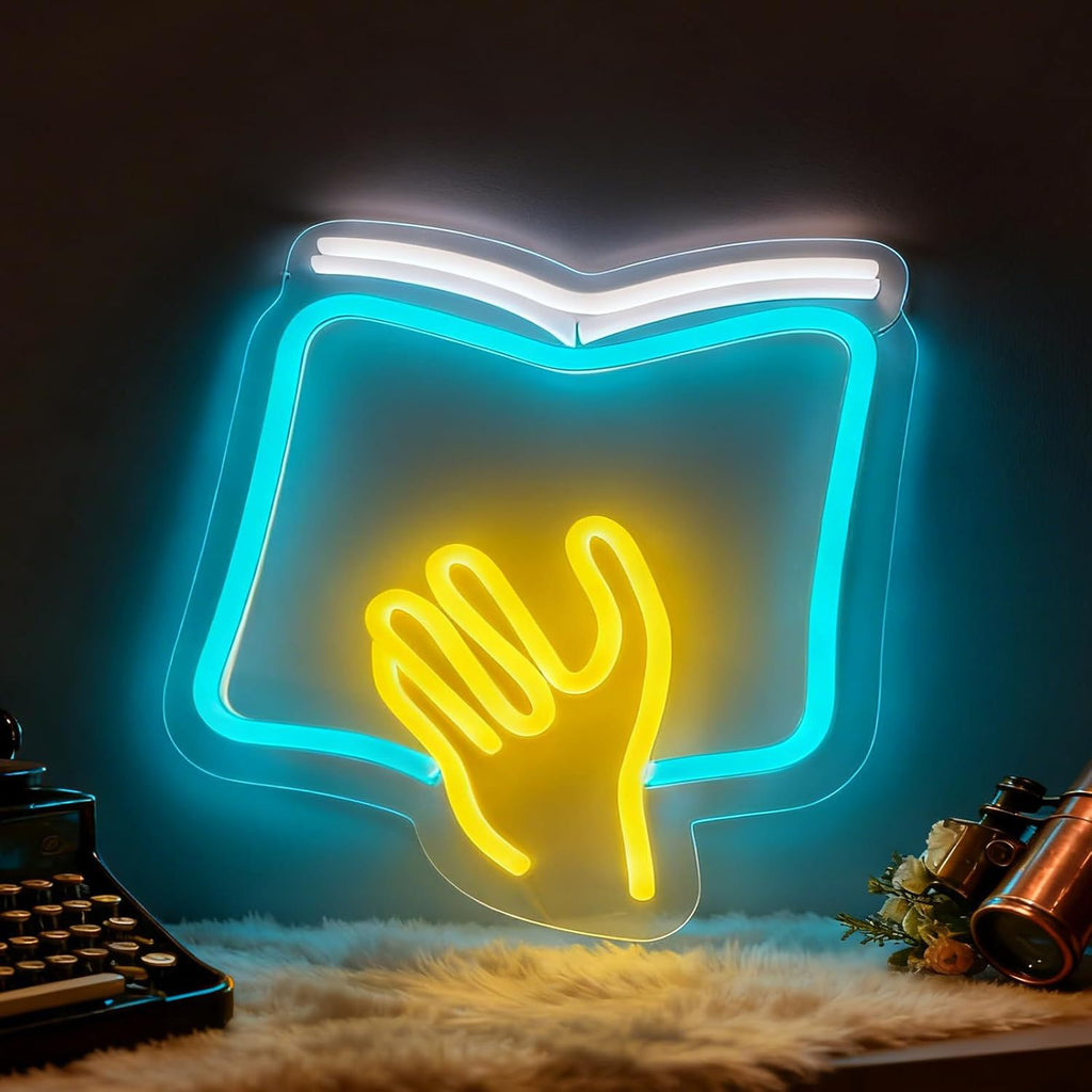 Dimmable LED Reading Neon Sign Wall Decor Light teemdrop