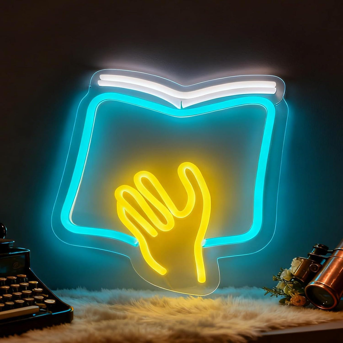 Dimmable LED Reading Neon Sign Wall Decor Light teemdrop