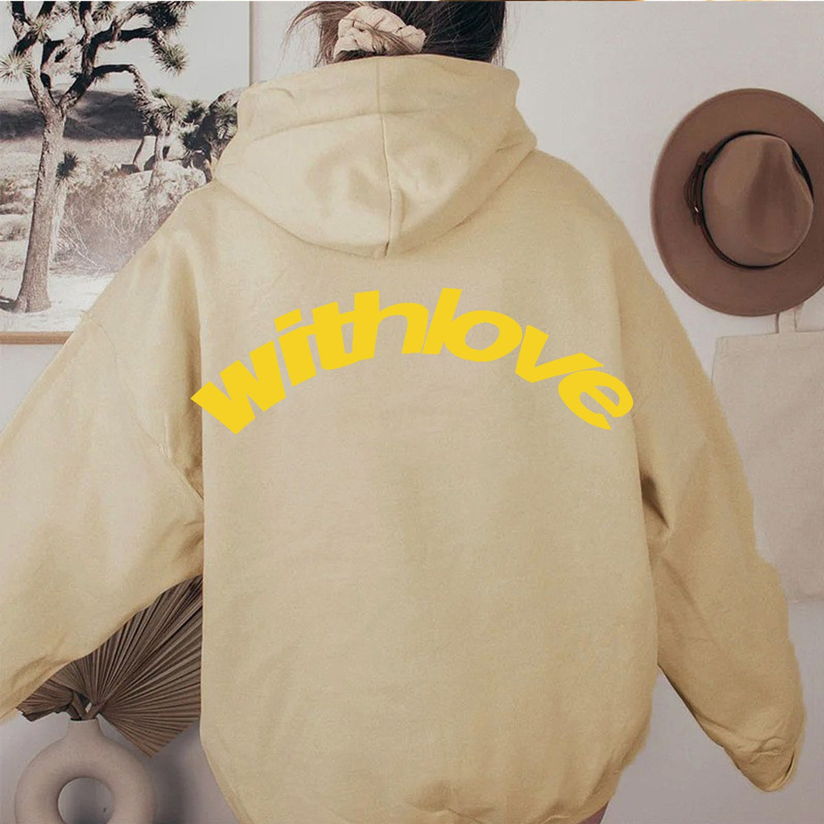 Women's Oversized Large Letter Print Hoodie Long Sleeve Pullover Sweatshirt with Hood teemdrop