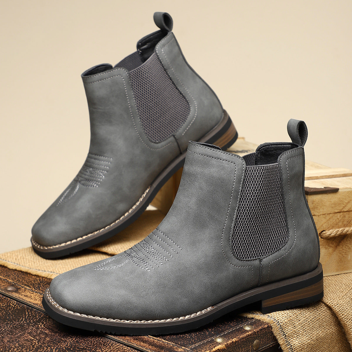 Men's Chelsea Style Mid-Calf Boots teemdrop