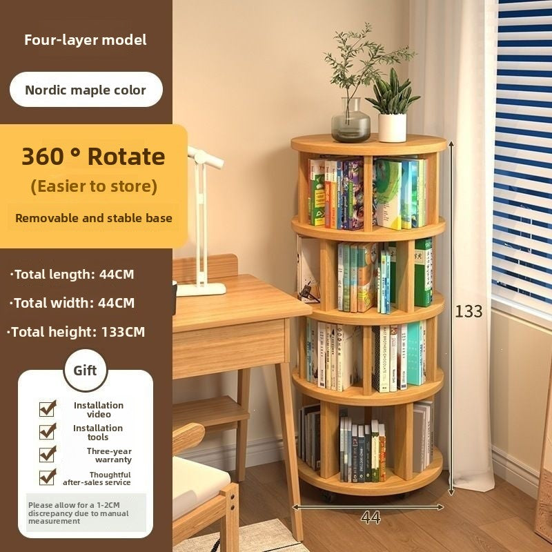 360-Degree Rotating Multi-Tier Bookshelf