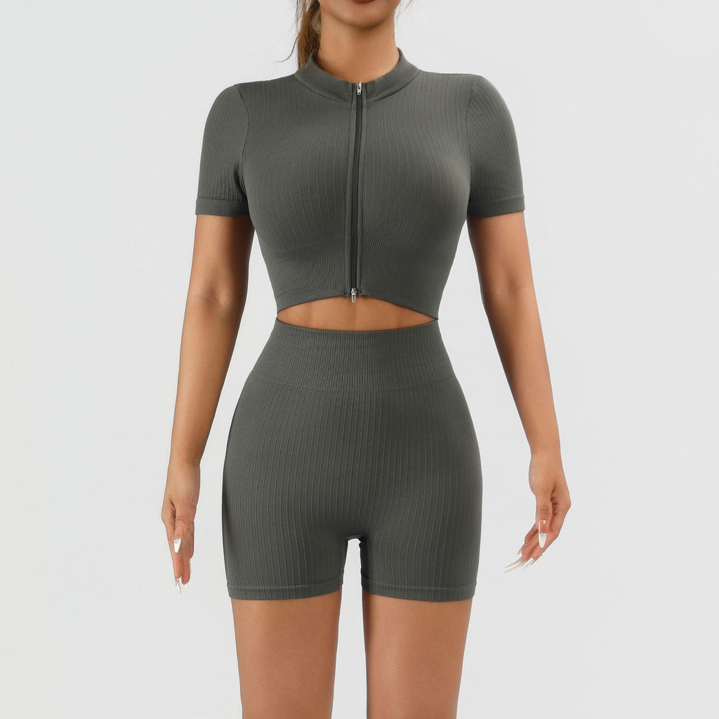 Seamless Knitted Vertical Pit Yoga Suit