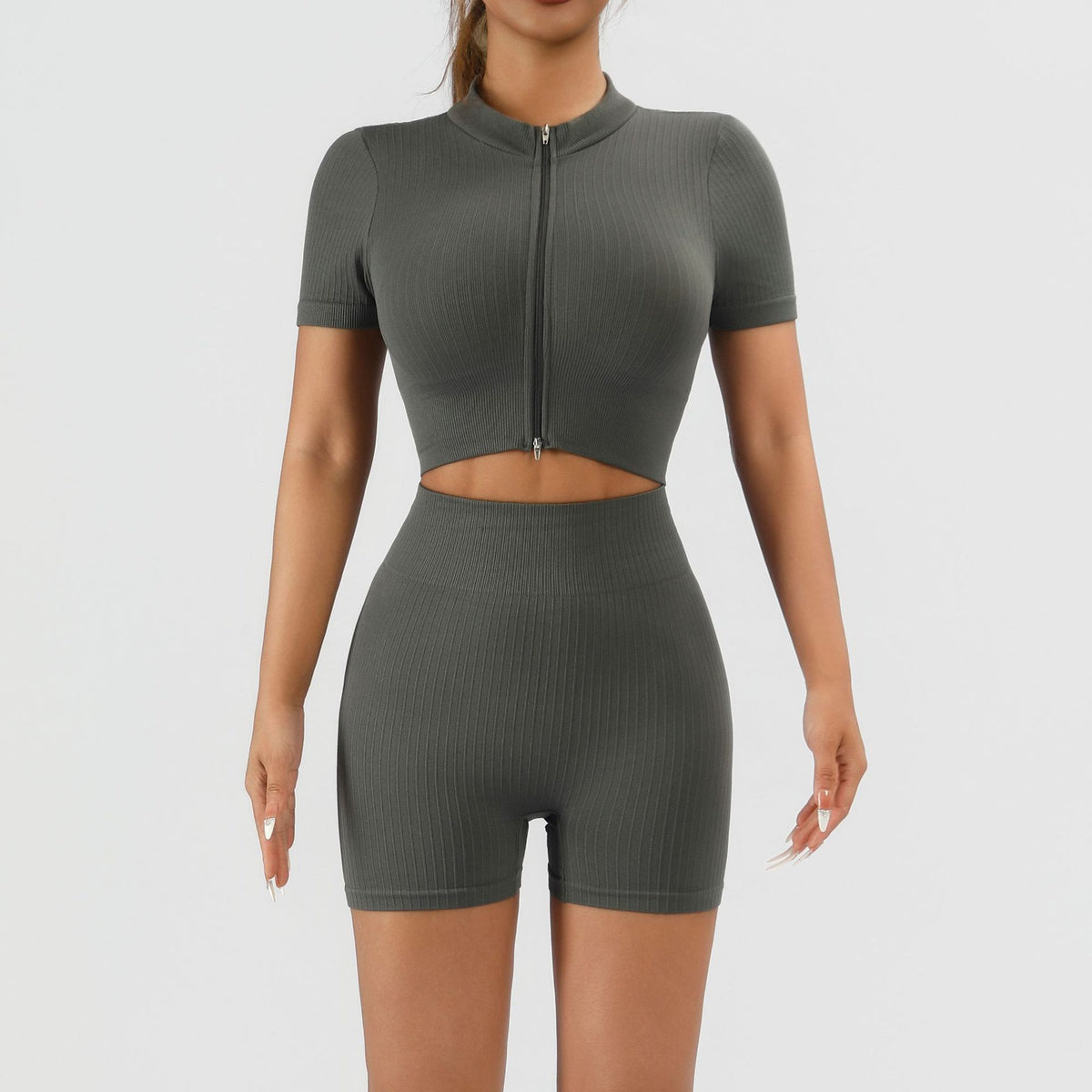 Seamless Knitted Vertical Pit Yoga Suit