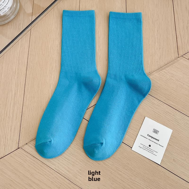Unisex Combed Cotton Mid-Calf Socks teemdrop