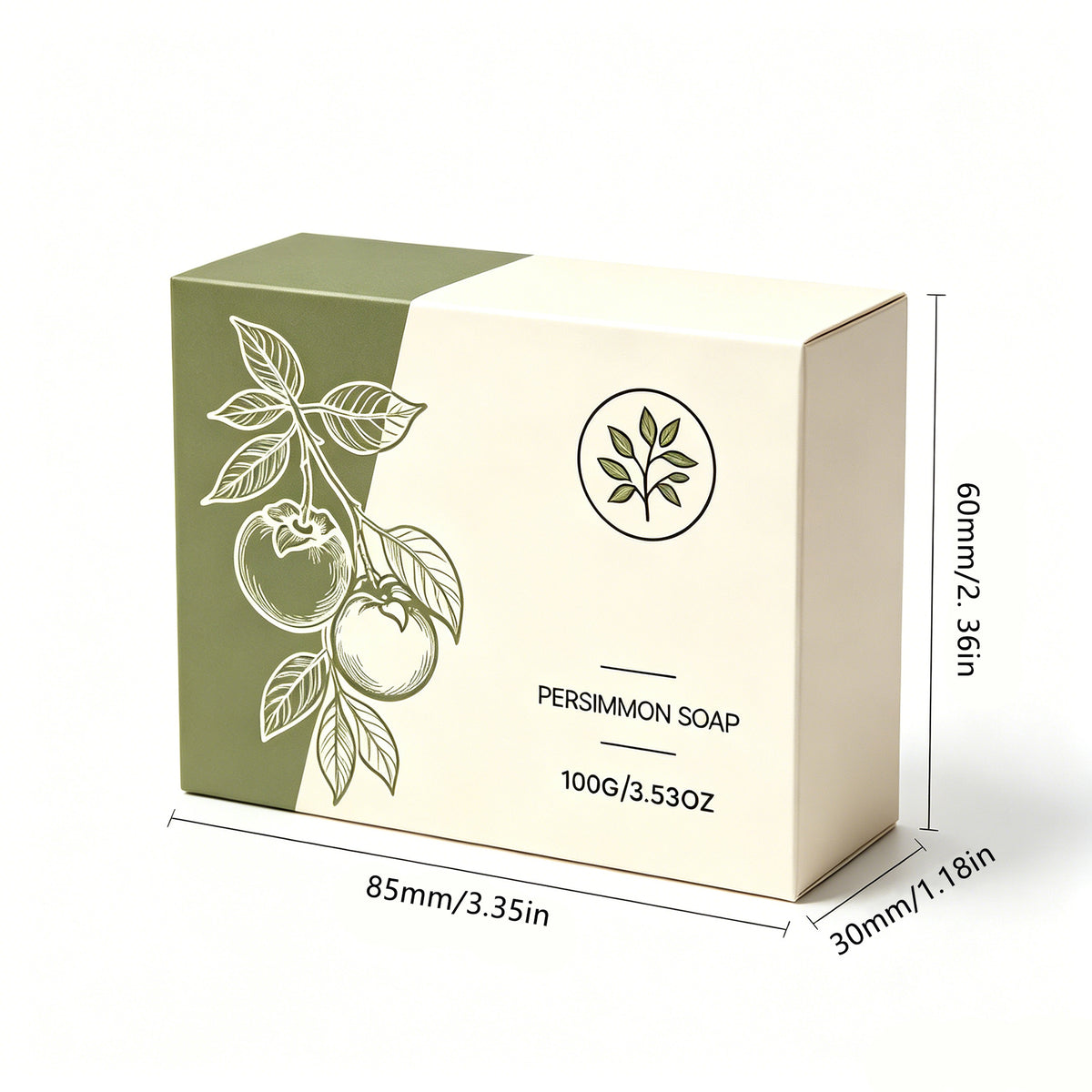 Natural Persimmon Handmade Soap Deodorizing Body Wash Gentle Cleanser for Underarm Foot Odor Removal Herbal Fragrance Bar teemdrop