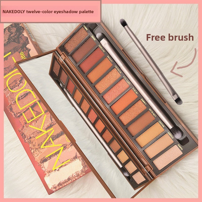 12-Color Earth Tone Matte Shimmer Eyeshadow Palette