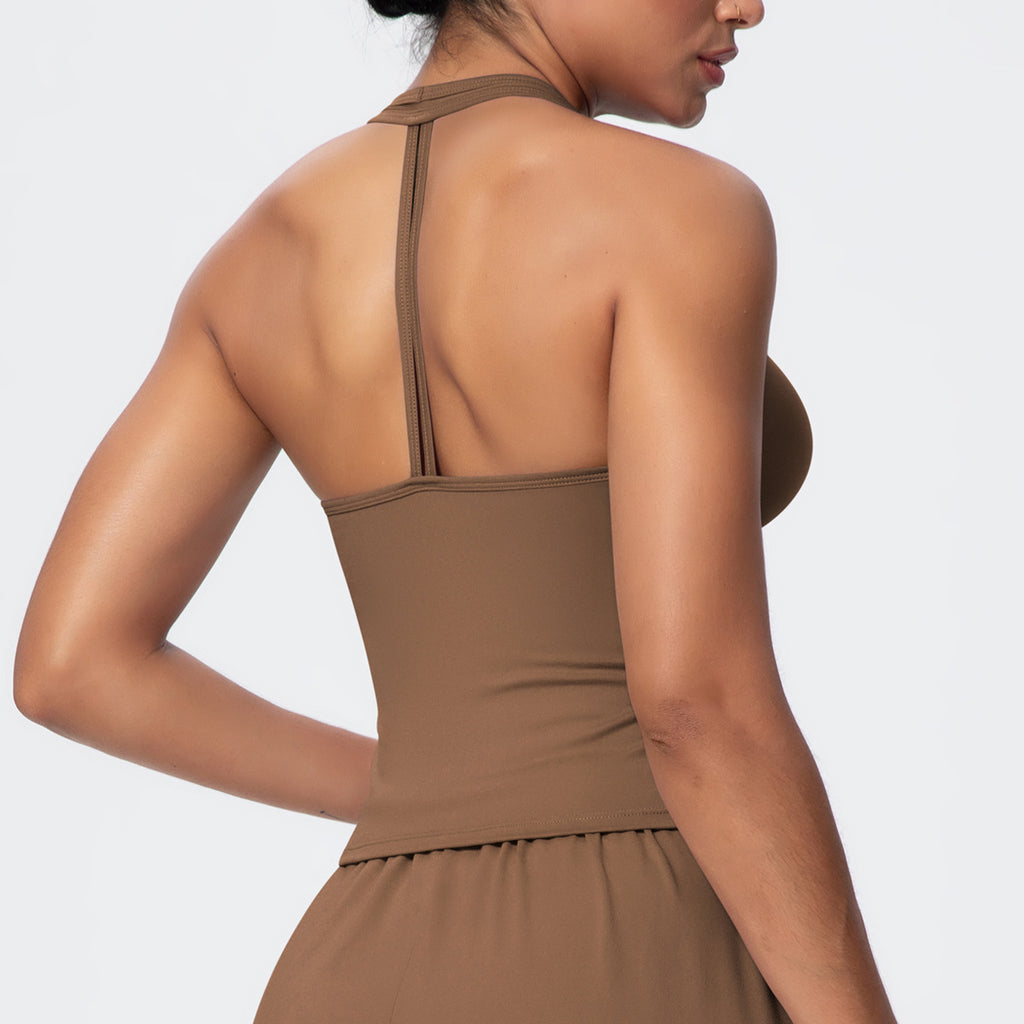 Ladies' stretchable breathable three-piece yoga set teemdrop