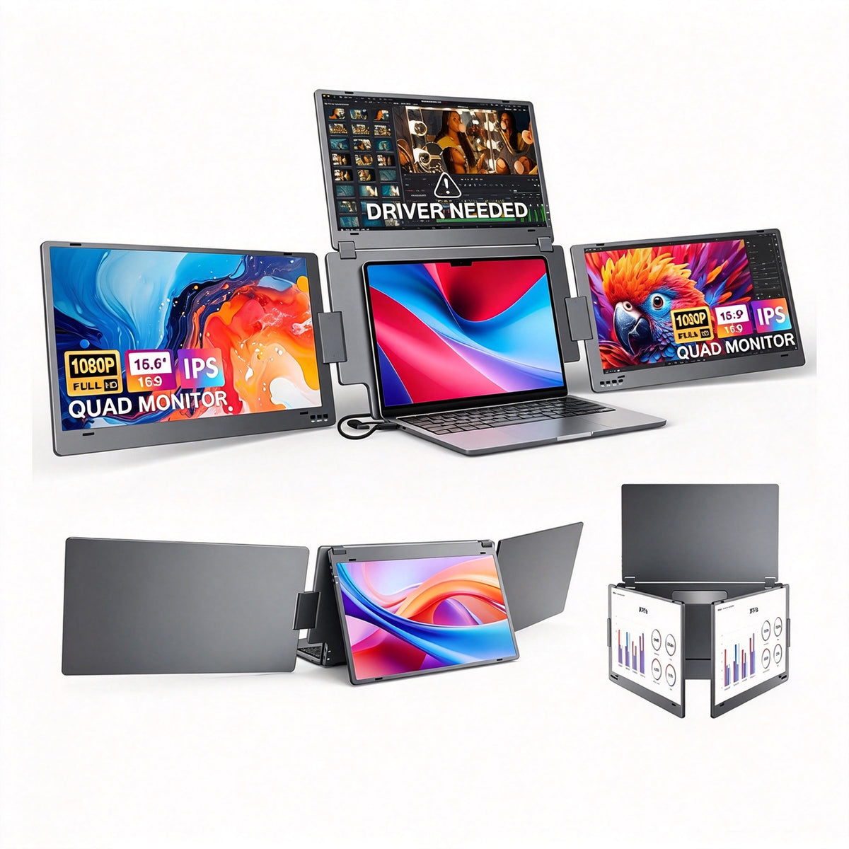 Laptop Triple Screen Monitor