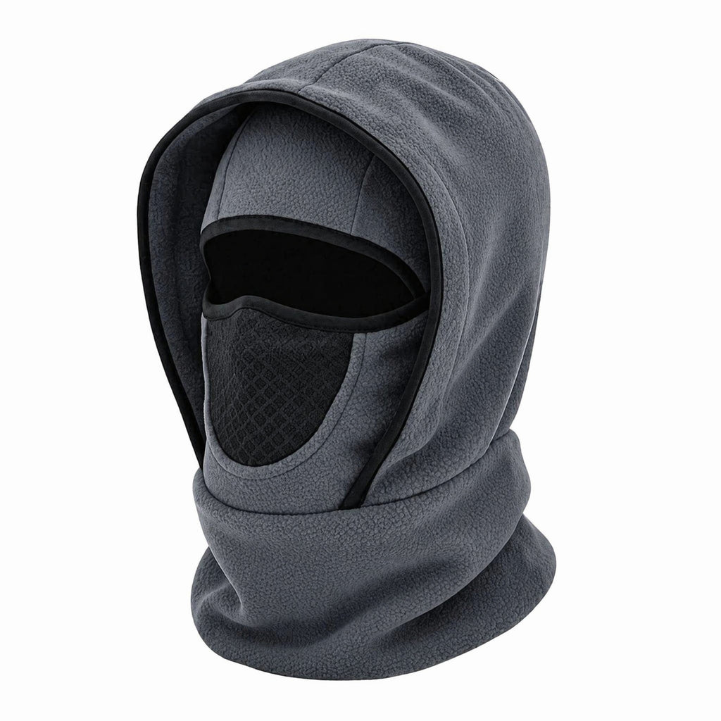 Winter Warm Polar Fleece Integrated Face Mask Hat teemdrop