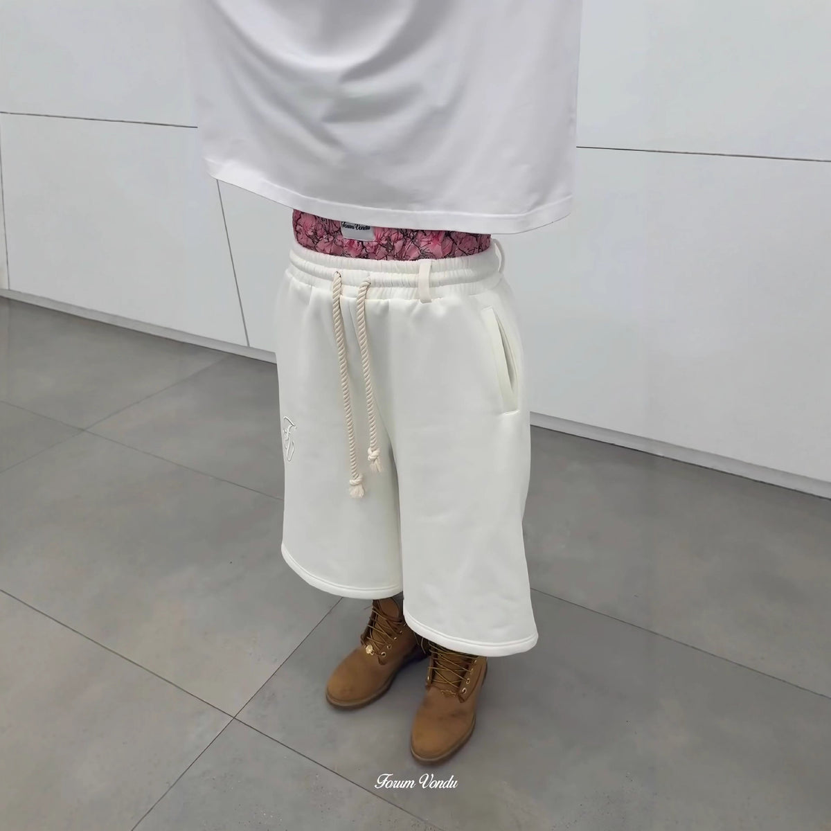 Men's Double Waistband Cropped Casual Shorts