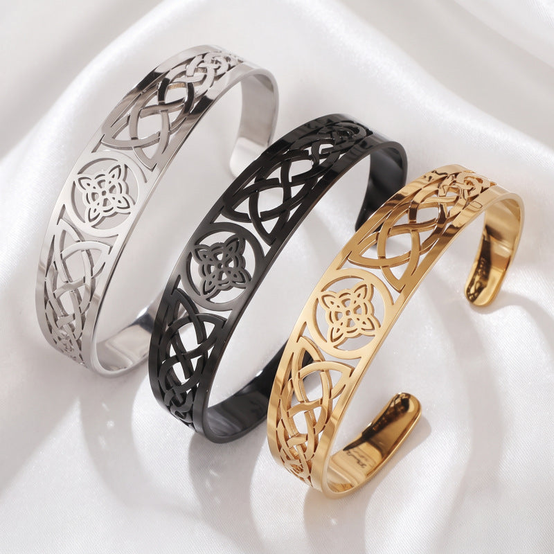 Ethnic style pattern open bracelet