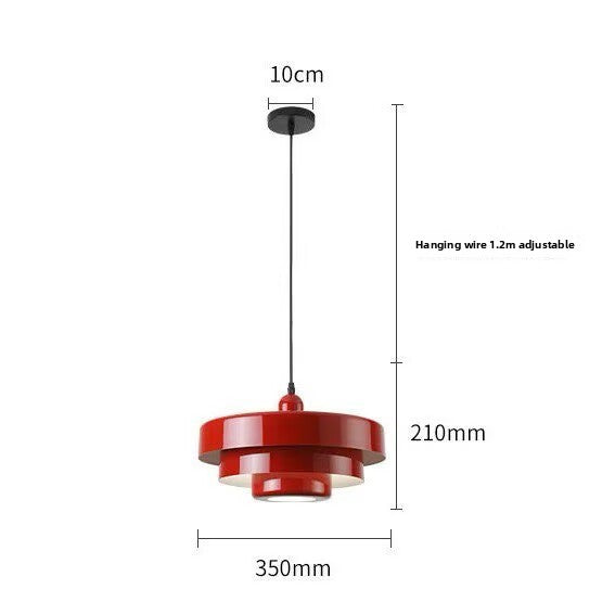 Nordic Minimalist Retro Cake-Shaped Pendant Light Tri-Color LED Aluminum