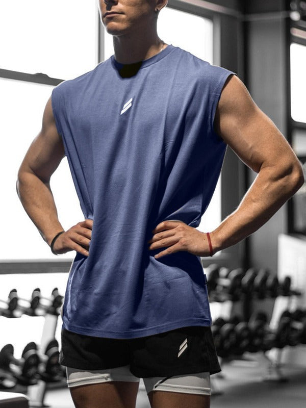 Men's Quick-Dry Bird-Eye Fabric Sleeveless Sports Training Vest teemdrop