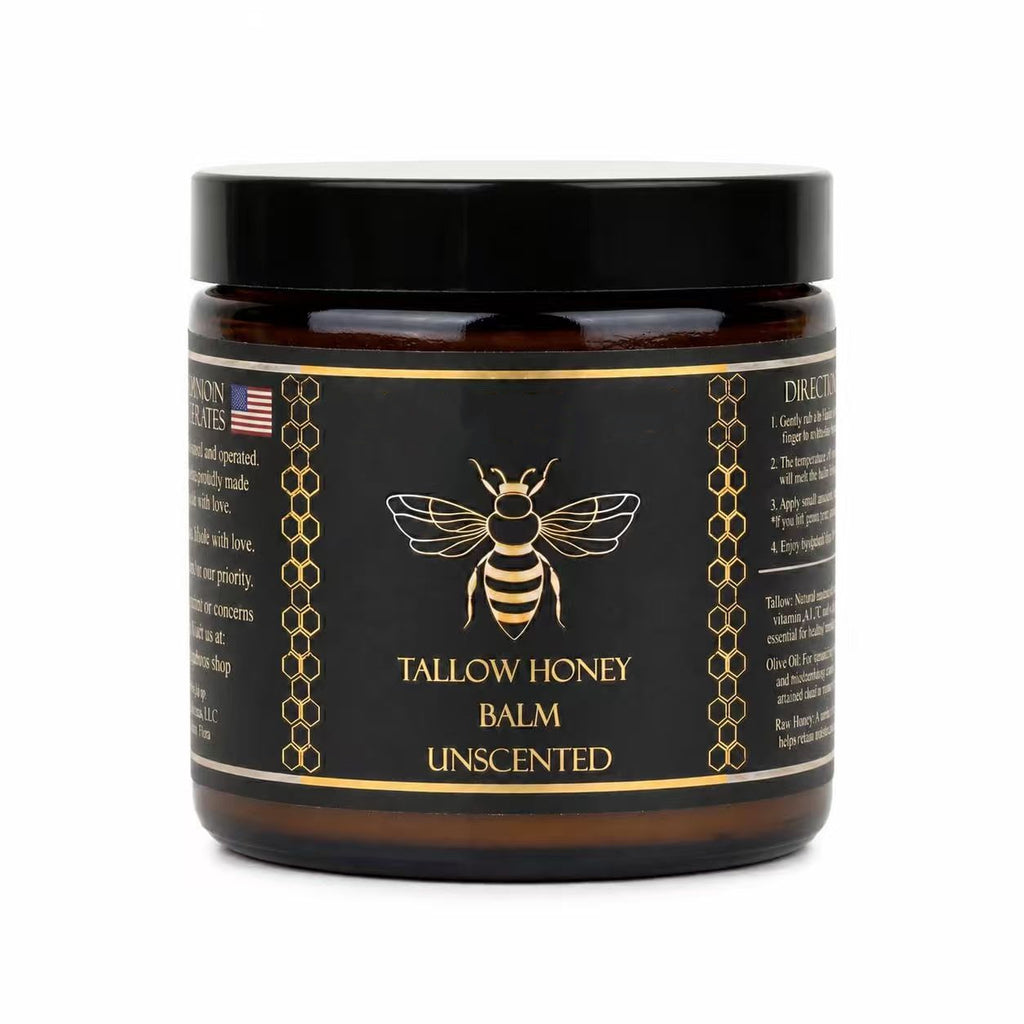 Grass-Fed Beef Tallow and Honey Moisturizing Skin Balm Cream