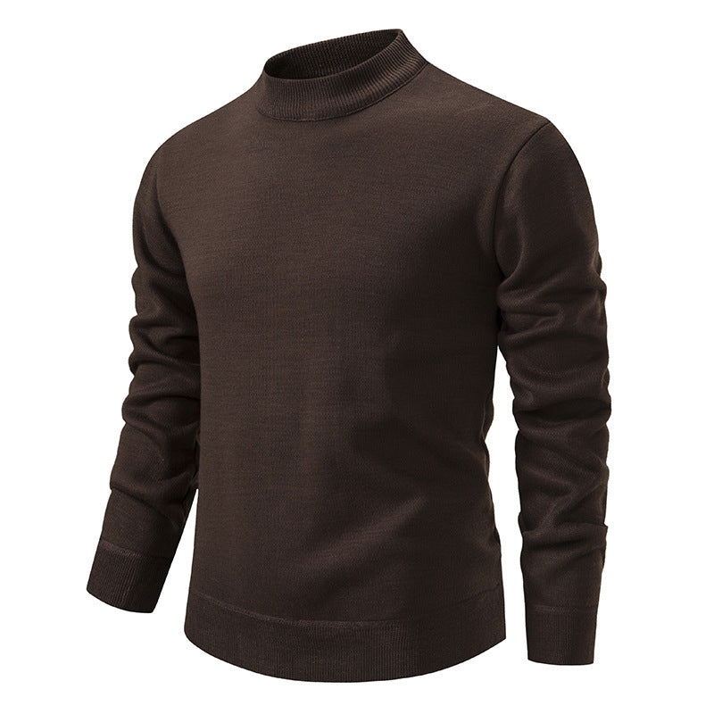 Men's Thickened Fleece-Lined Crew Neck Knit Sweater Autumn Winter teemdrop