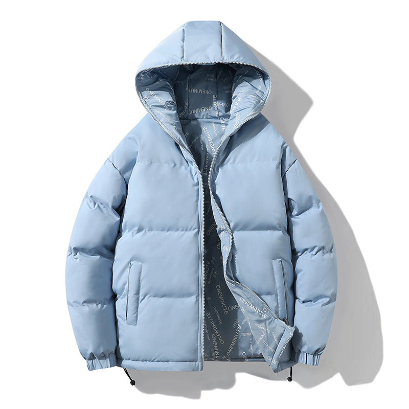 Men Reversible Thickened Winter Cotton Coat Hooded Zipper Jacket teemdrop
