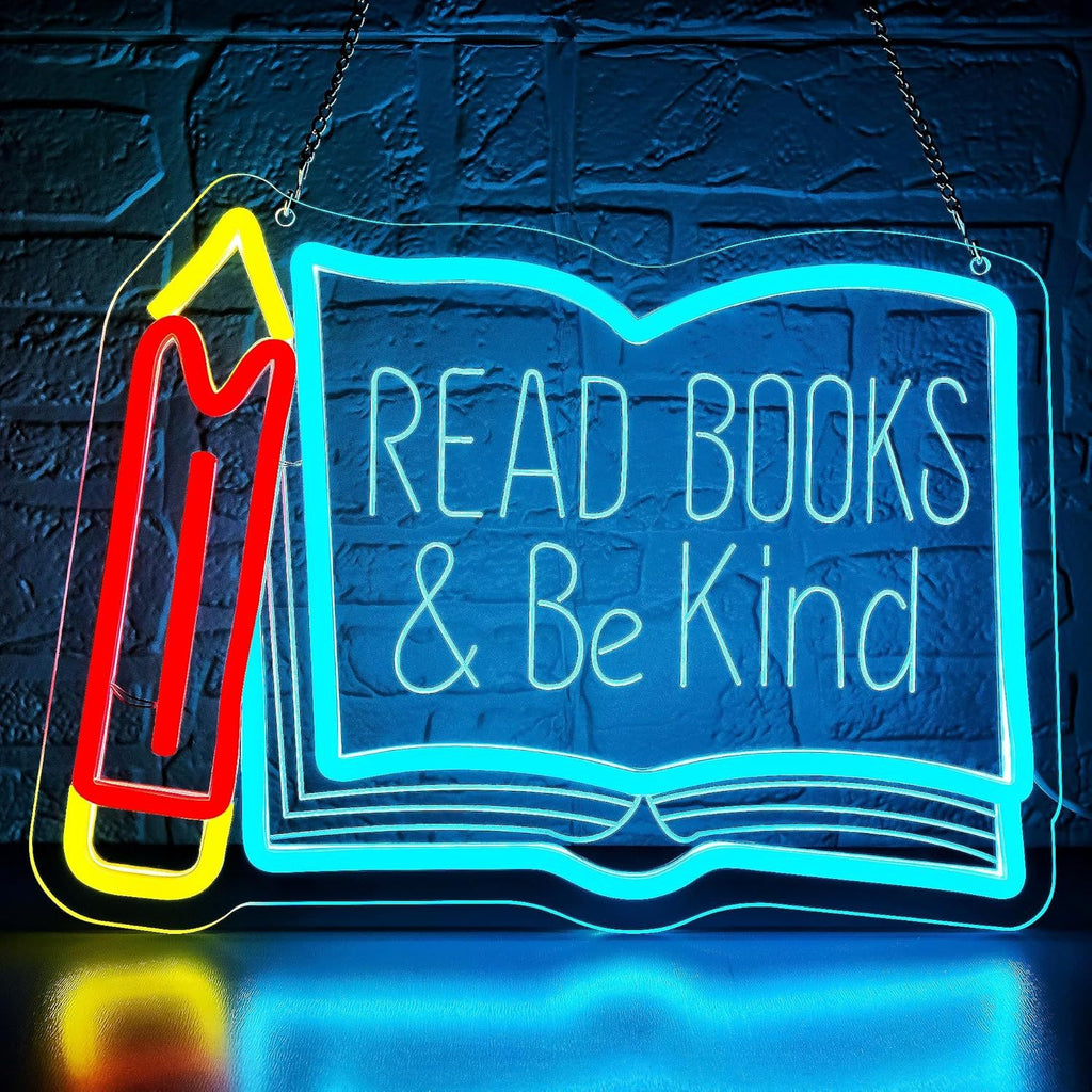 Dimmable LED Reading Neon Sign Wall Decor Light teemdrop