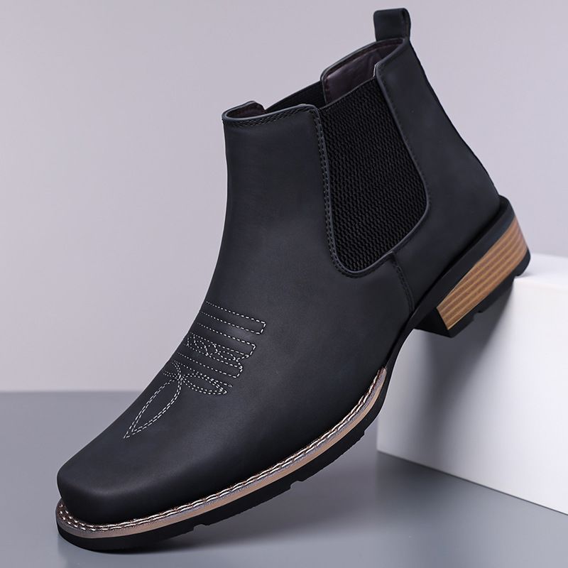 Men's Chelsea Style Faux Leather Mid-Calf Casual Boots teemdrop