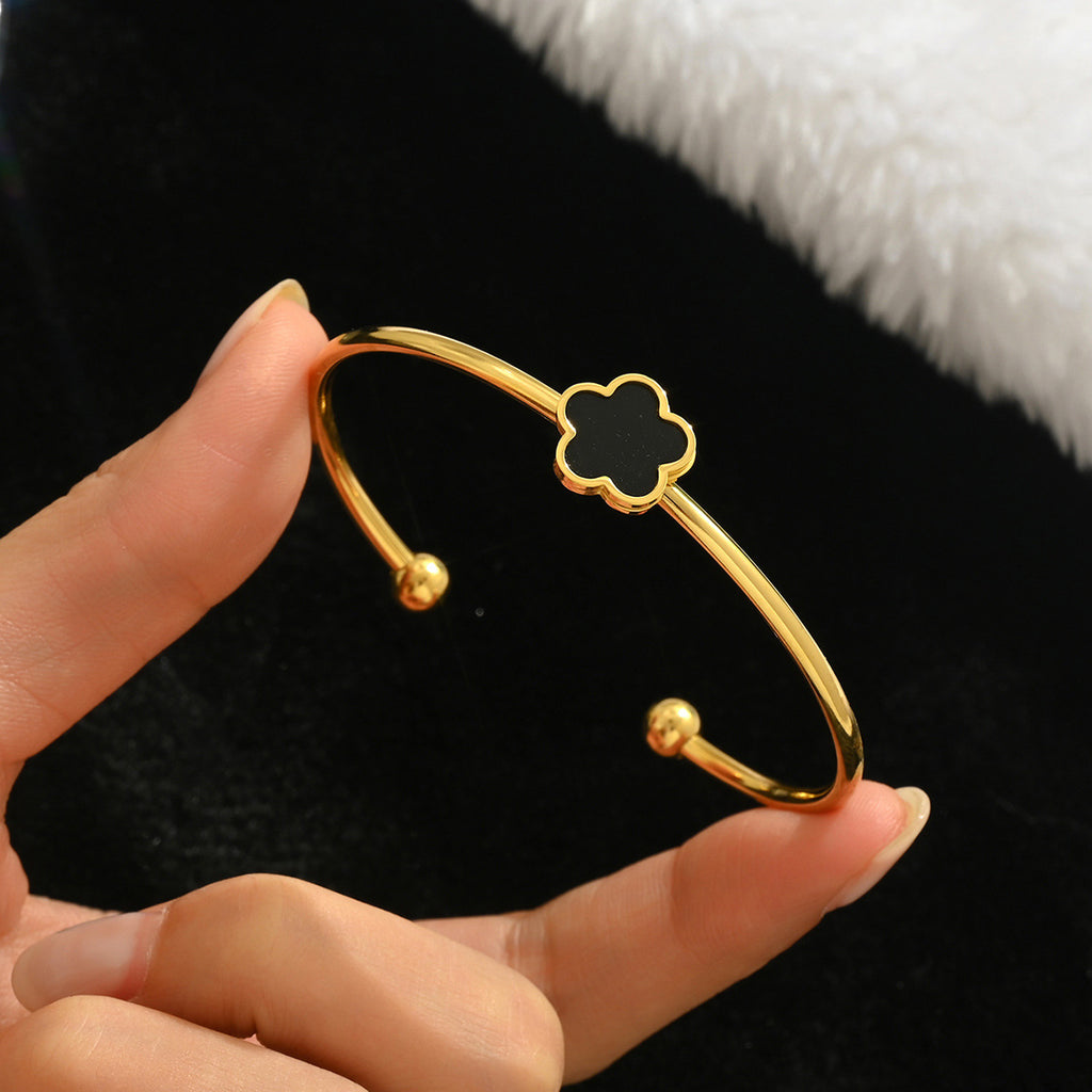 Gold-colored stainless steel bracelet teemdrop